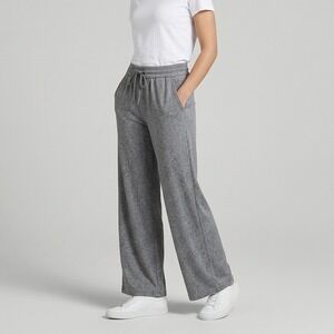 Halara High Waisted Drawstring Pocket Wide Leg Lounge Pants Heathered Grey Small